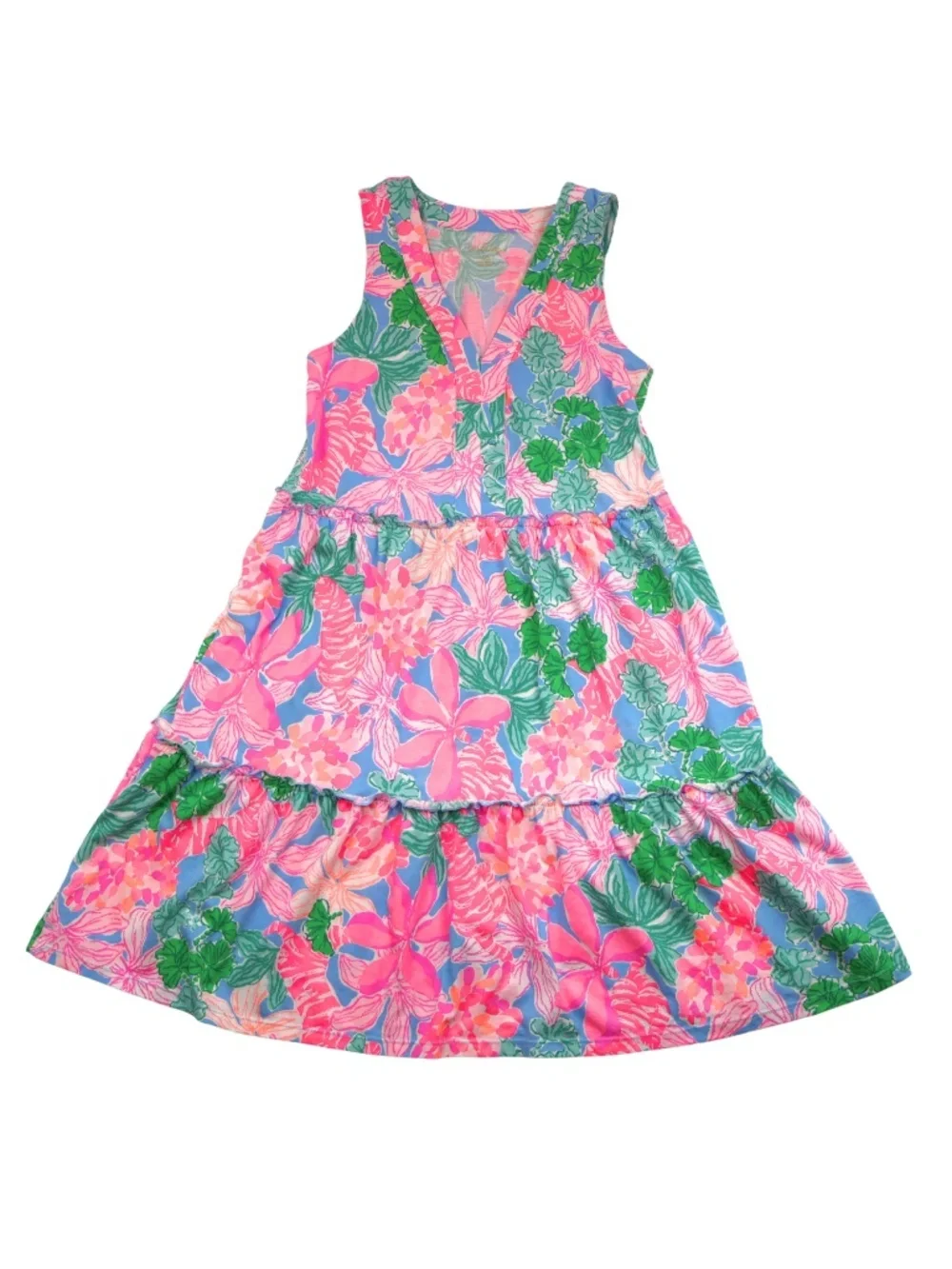Lilly Pulitzer Floral Dress XXS Tropical Tiered Mini Resort Summer - Picture 1 of 8